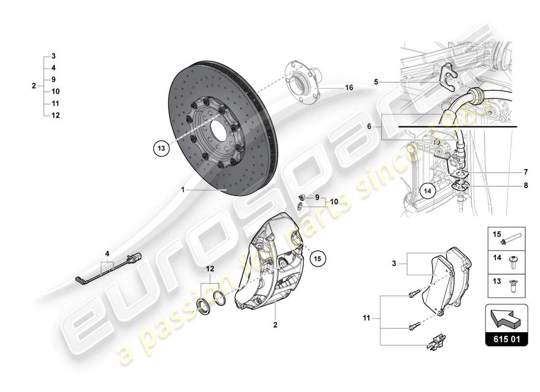 lamborghini lp700-4 coupe (2015) bremsscheibe vorne ersatzteildiagramm