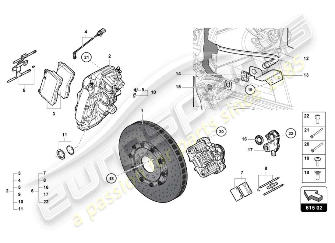 lamborghini lp720-4 roadster 50 (2014) bremsscheibe hinten ersatzteildiagramm