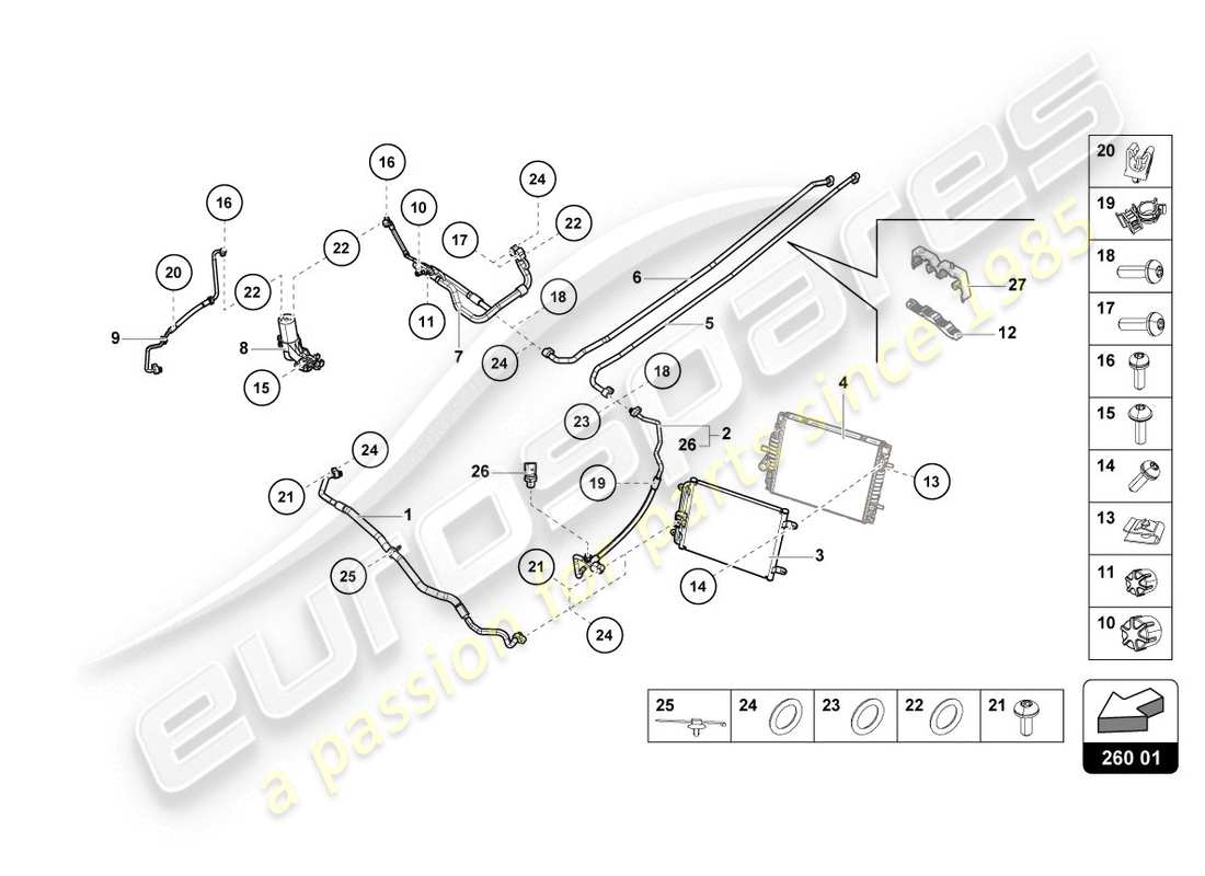 lamborghini 2019 (lp610-4 coupe) a/c-kondensator - teilediagramm