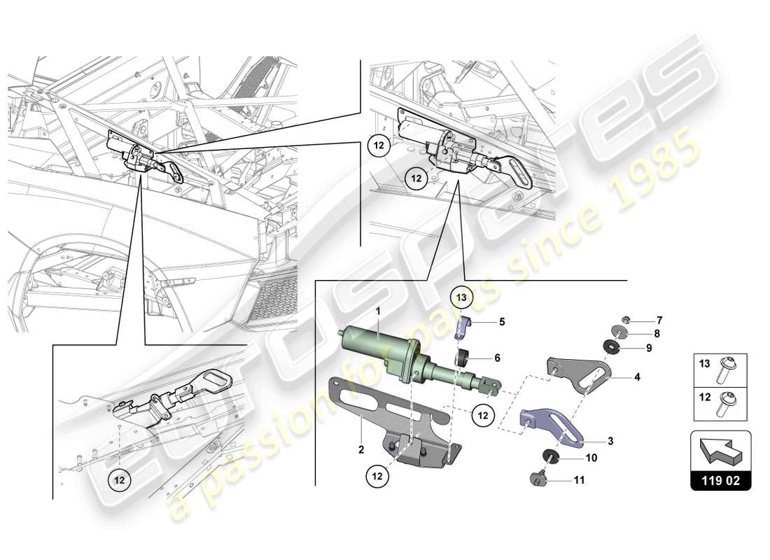 lamborghini 2013 (lp700-4 roadster) motor für windabweiser ersatzteildiagramm