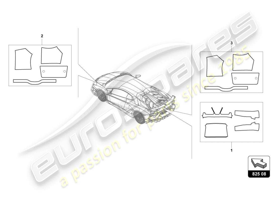 lamborghini lp740-4 s roadster (2021) wärmeschild ersatzteildiagramm