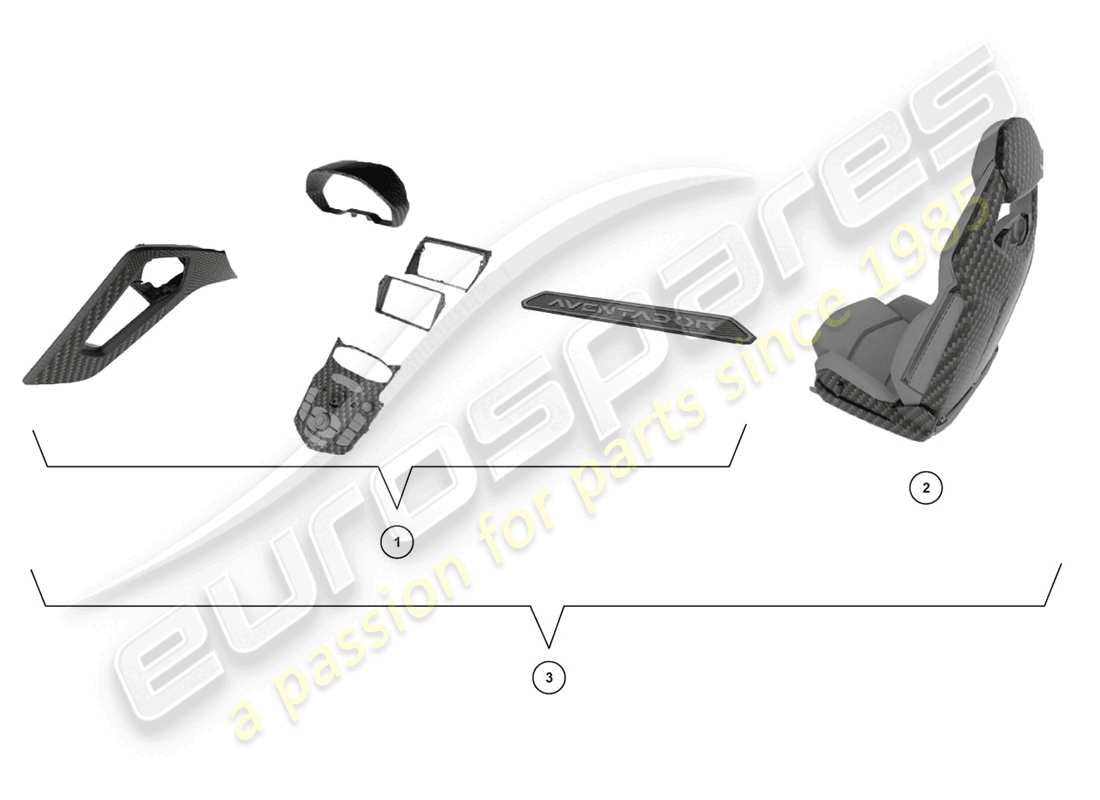 lamborghini accessories (lp770-4 svj coupe) innenausstattung teilediagramm