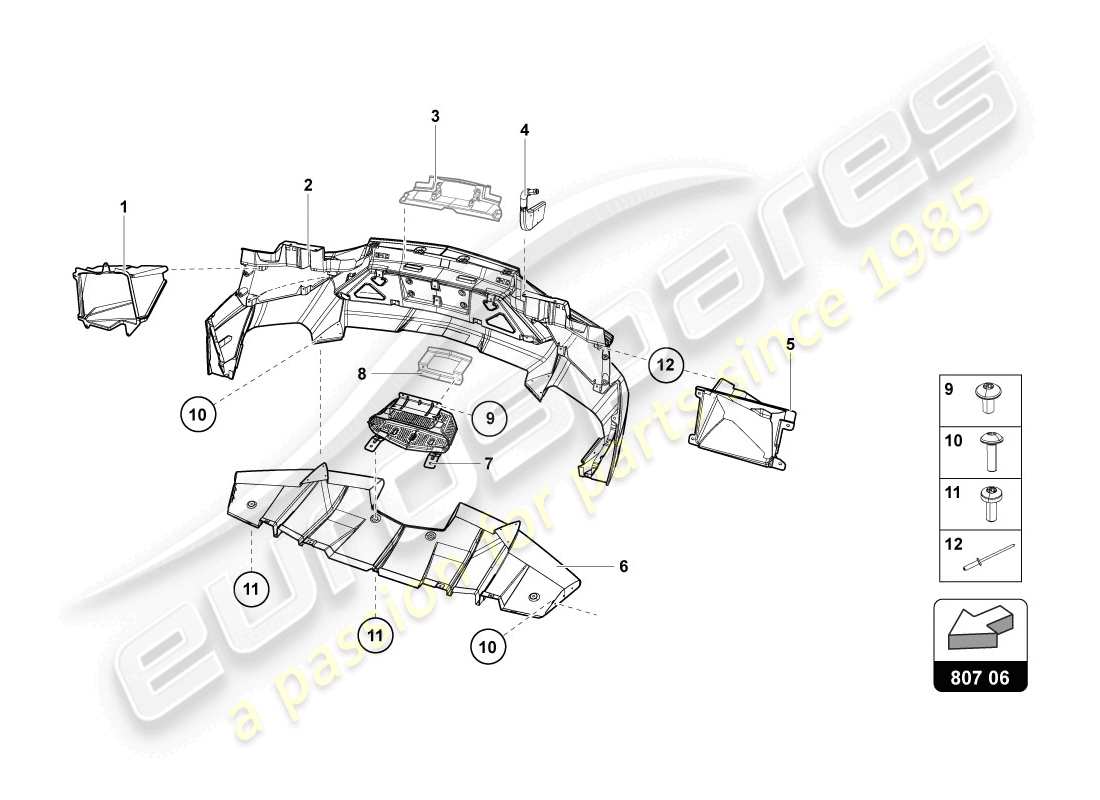 lamborghini 2014 (lp720-4 coupe 50) stoßstange ersatzteildiagramm