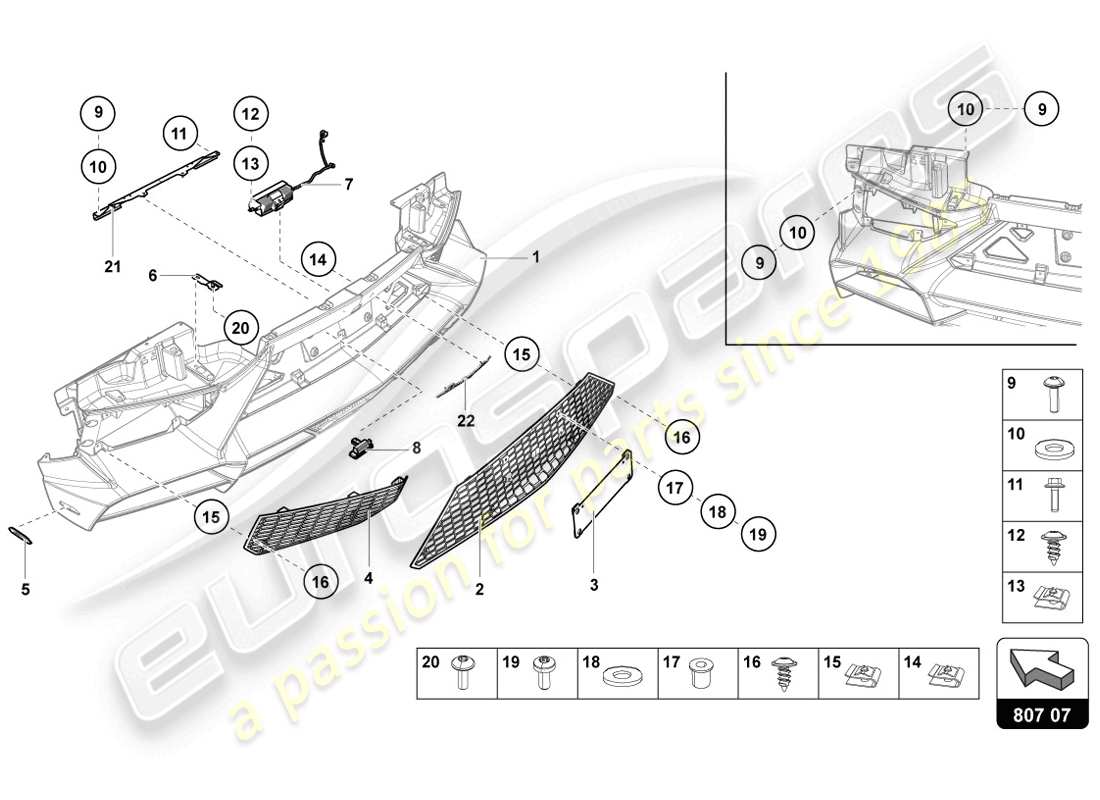 lamborghini 2014 (lp720-4 coupe 50) stoßstange ersatzteildiagramm
