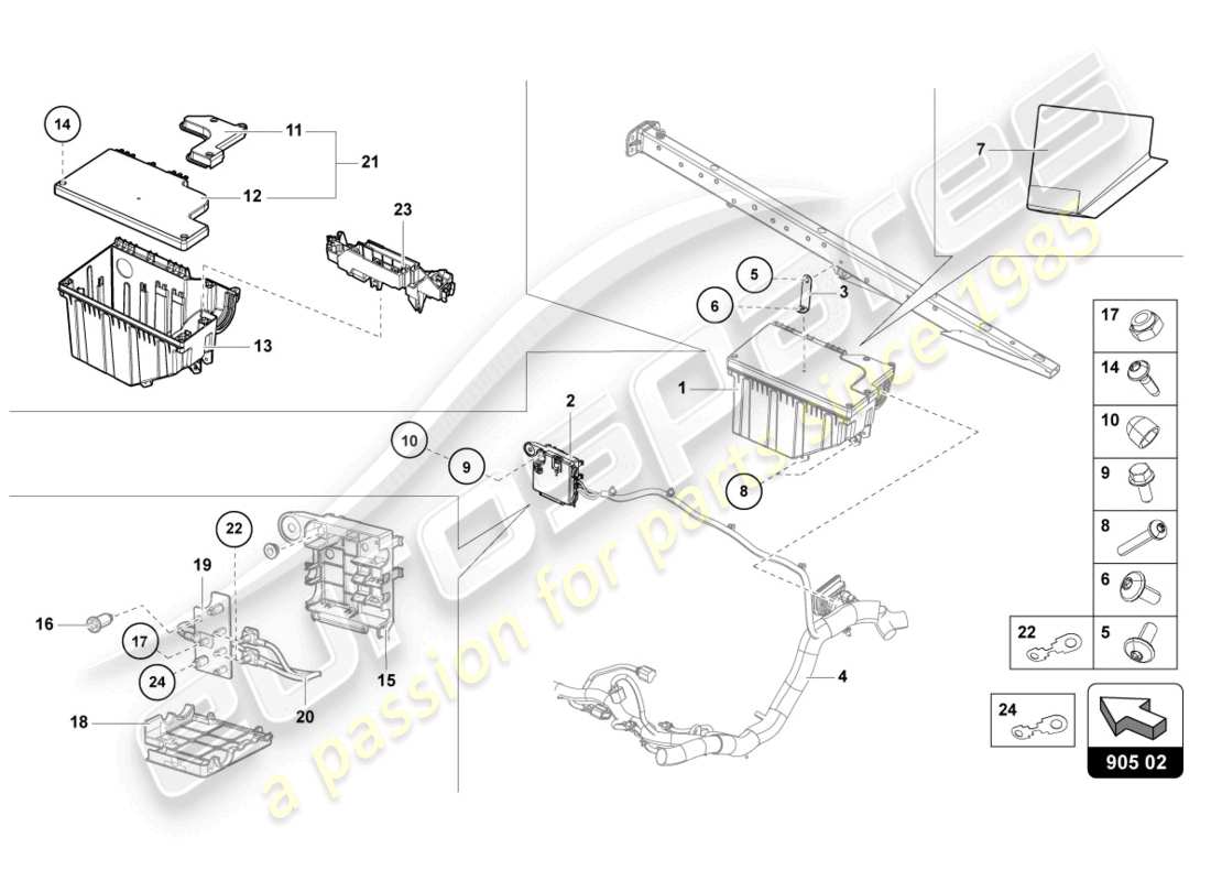 lamborghini lp770-4 svj roadster (2020) central electrics ersatzteildiagramm