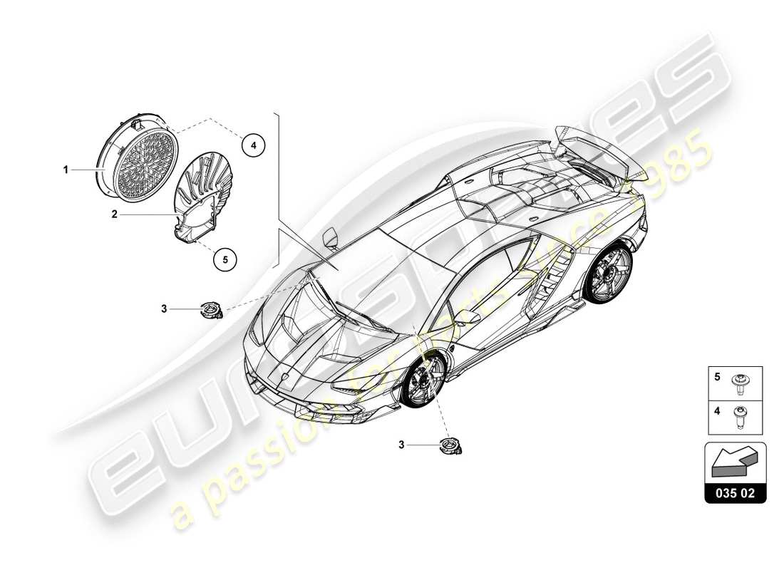 lamborghini centenario coupe (2017) radioeinheit ersatzteildiagramm