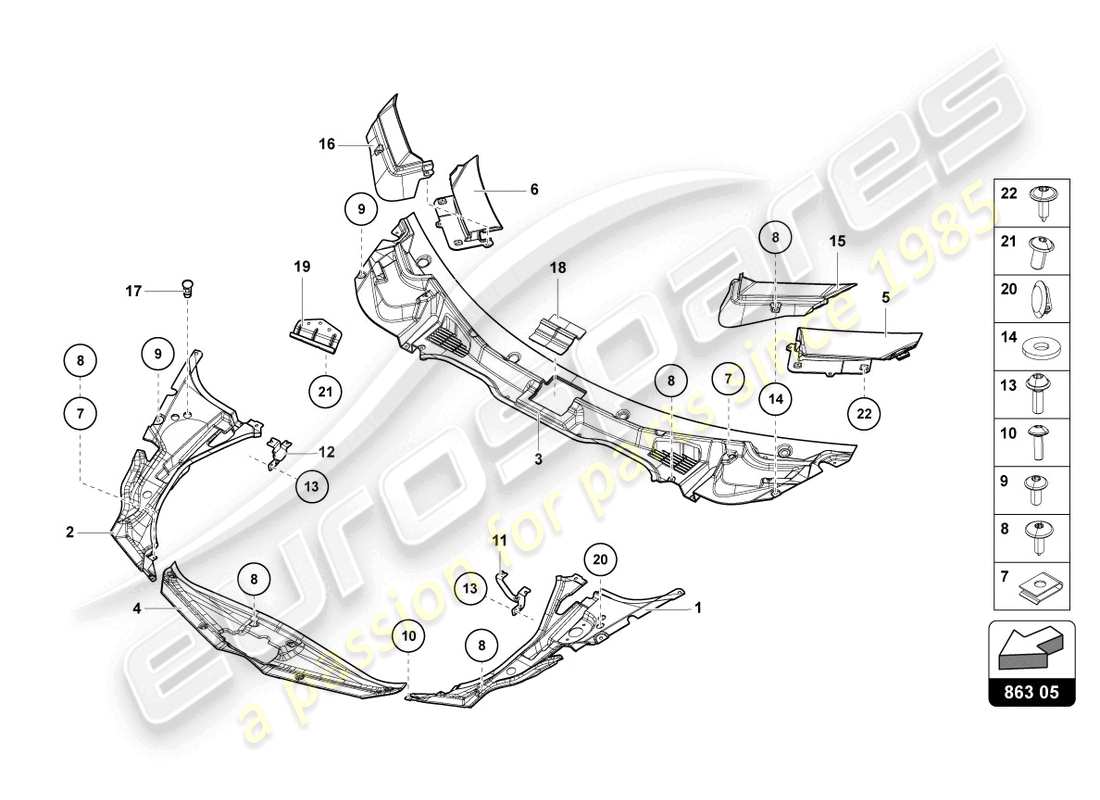 lamborghini lp700-4 coupe (2016) gepäckkomp. bodenbelag teilediagramm