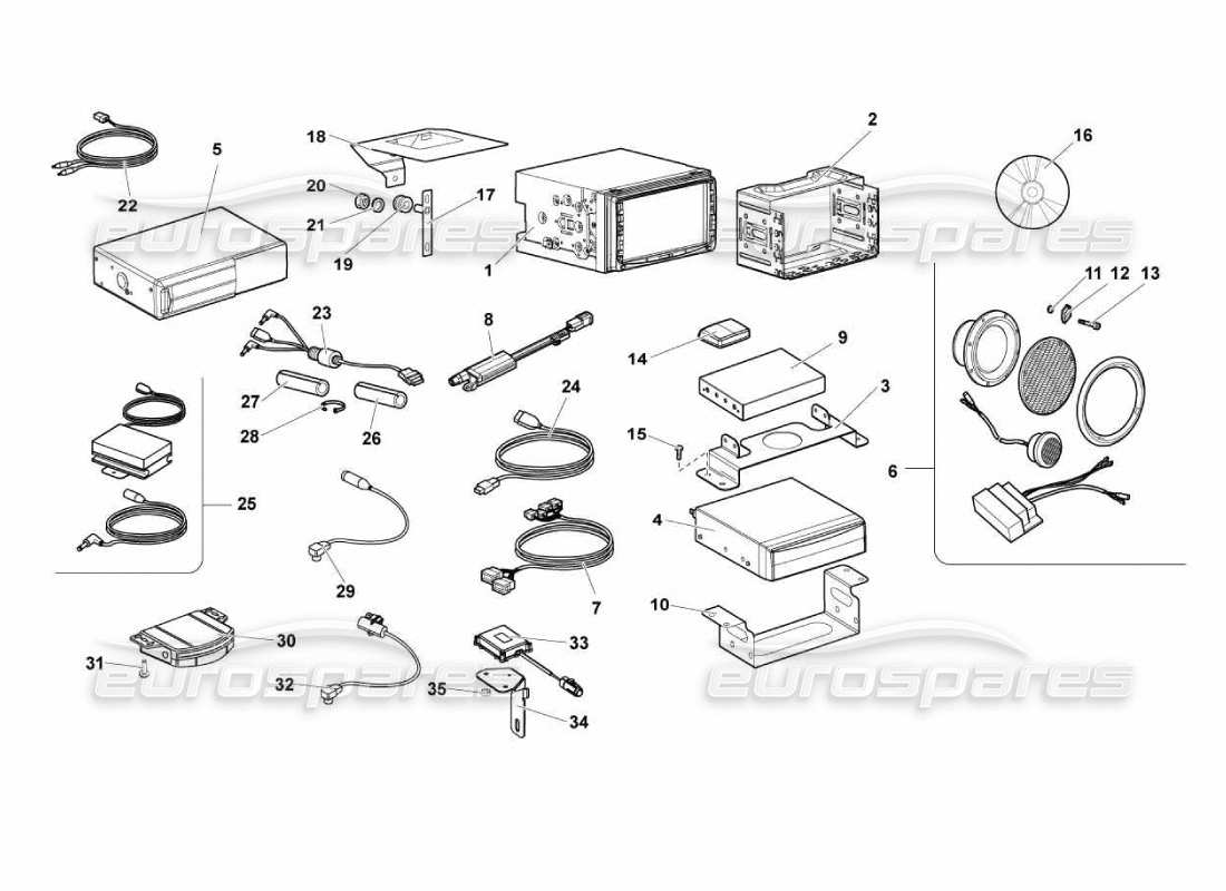 lamborghini murcielago lp670 hifi system teilediagramm