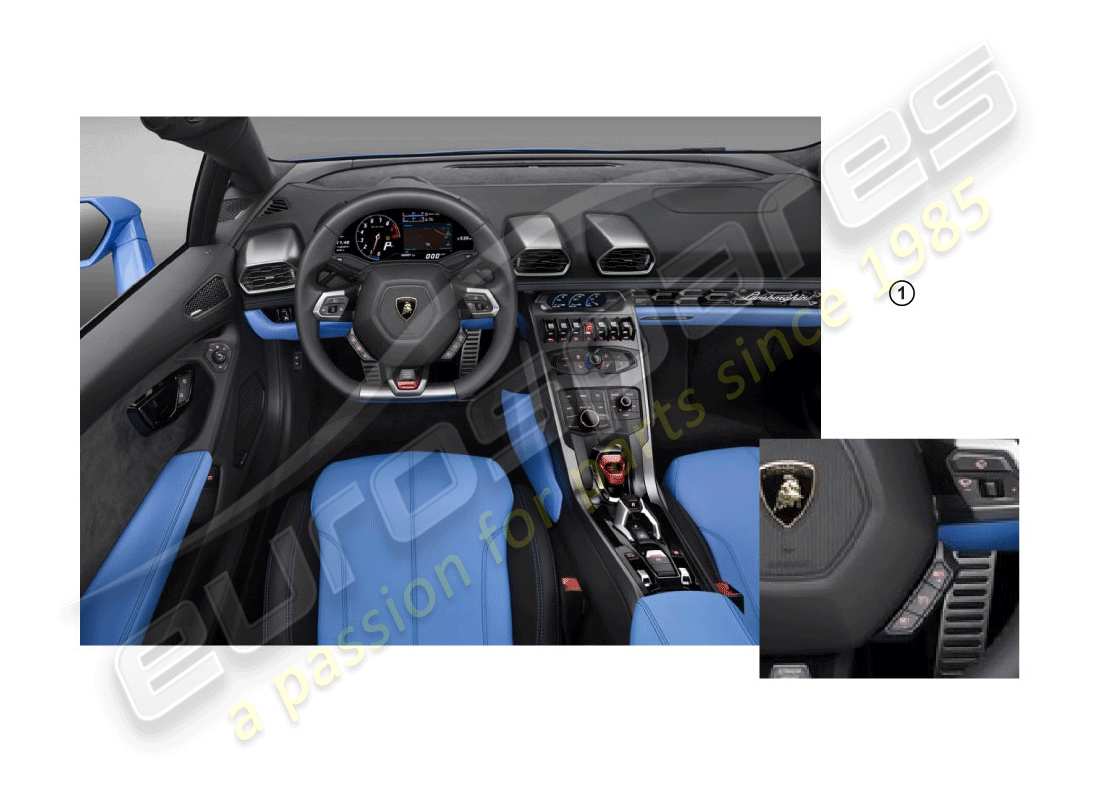 lamborghini huracan performante spyder (accessories) einbausatz teilediagramm