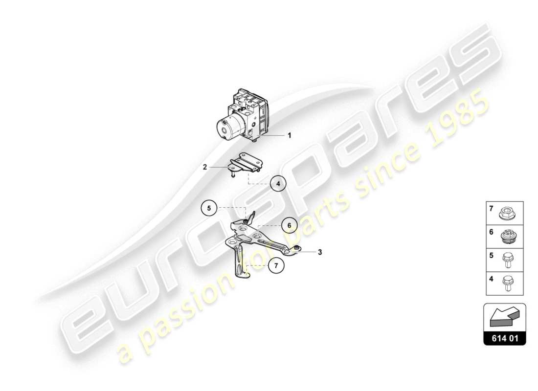 lamborghini lp610-4 coupe (2018) abs-einheit mit steuereinheit teilediagramm