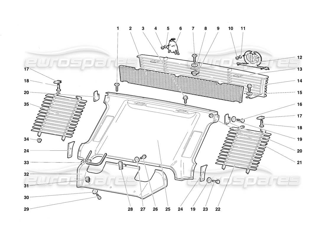 lamborghini diablo se30 (1995) teilediagramm für hintere karosserieelemente