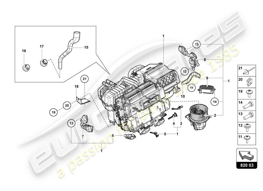 lamborghini 2012 (lp700-4 coupe)) klimaanlage teilediagramm