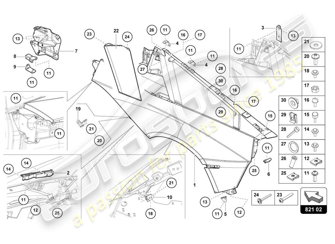 lamborghini lp720-4 roadster 50 (2014) wing protector ersatzteildiagramm