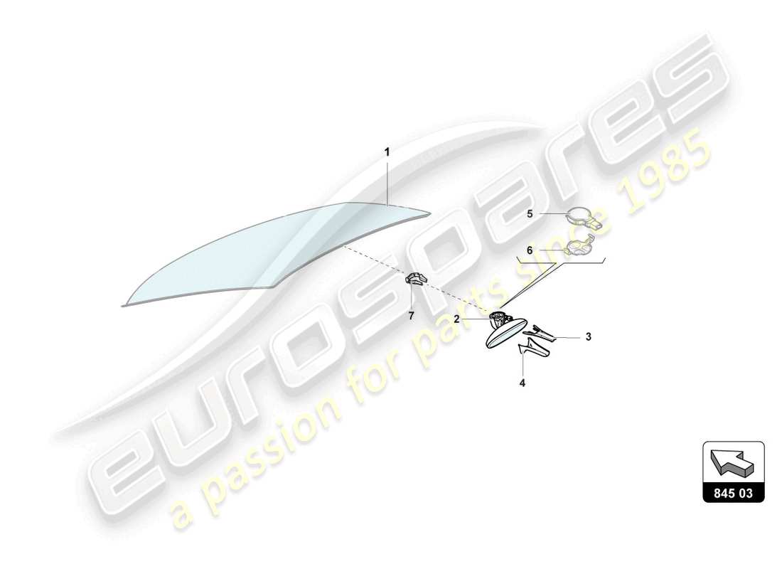 lamborghini lp740-4 s roadster (2021) innenspiegel ersatzteildiagramm