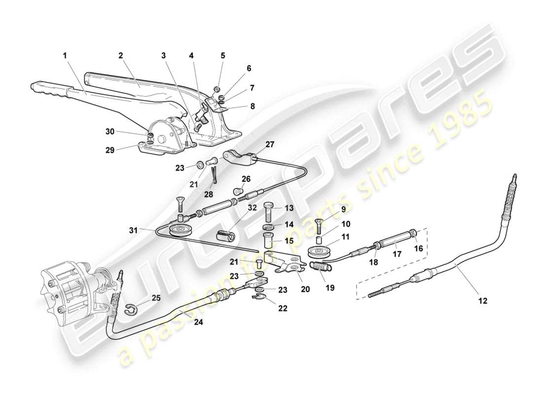 lamborghini murcielago coupe (2006) bremshebel rhd teilediagramm