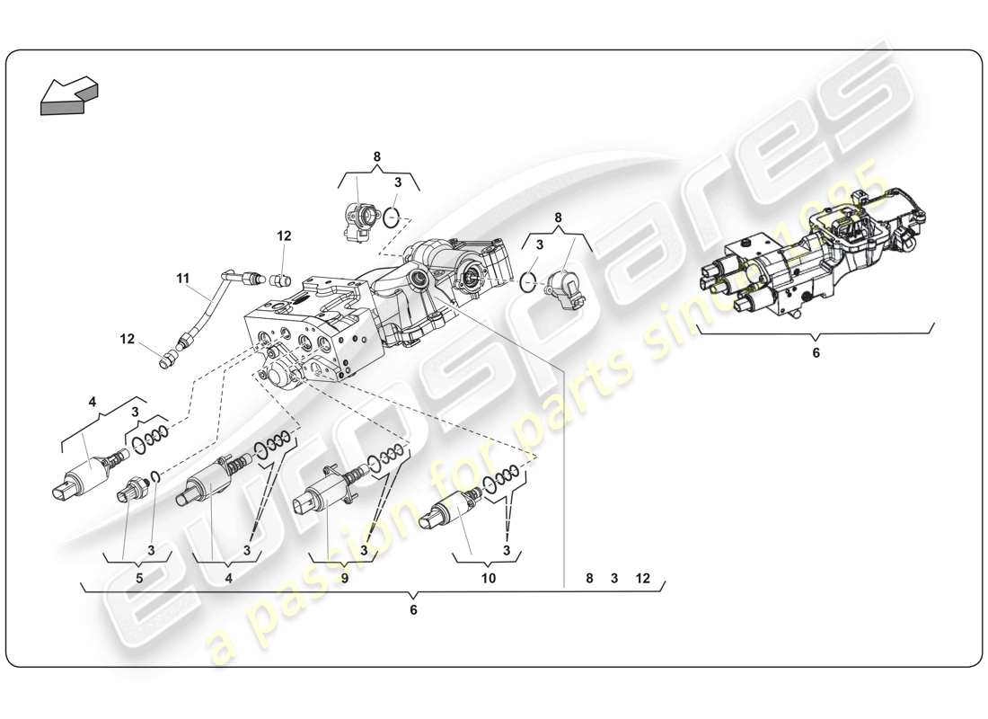 lamborghini super trofeo (2009-2014) e-gear system teilediagramm