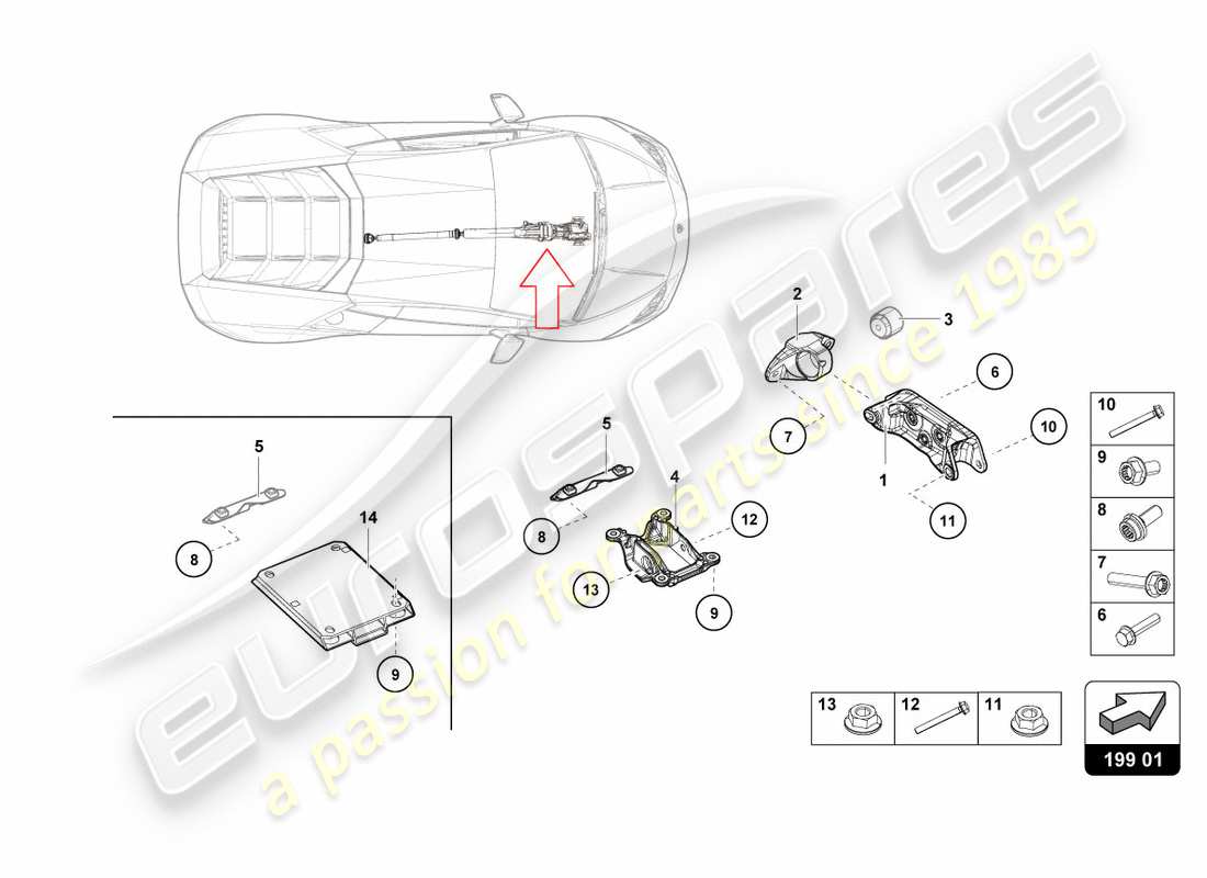 lamborghini performante spyder (2019) lagerstück ersatzteildiagramm