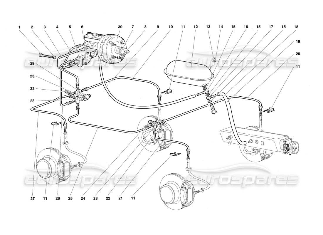 lamborghini diablo sv (1997) bremssystem teilediagramm