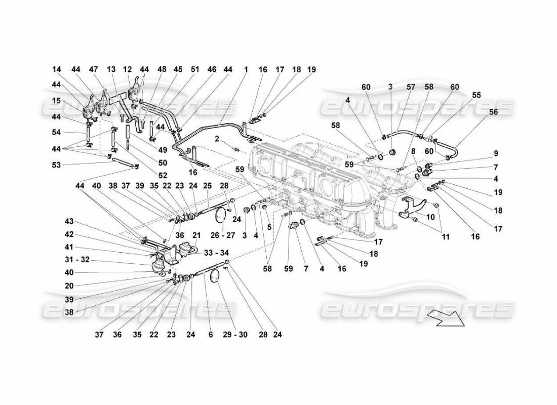 lamborghini murcielago lp670 ansaugkrümmer - teilediagramm