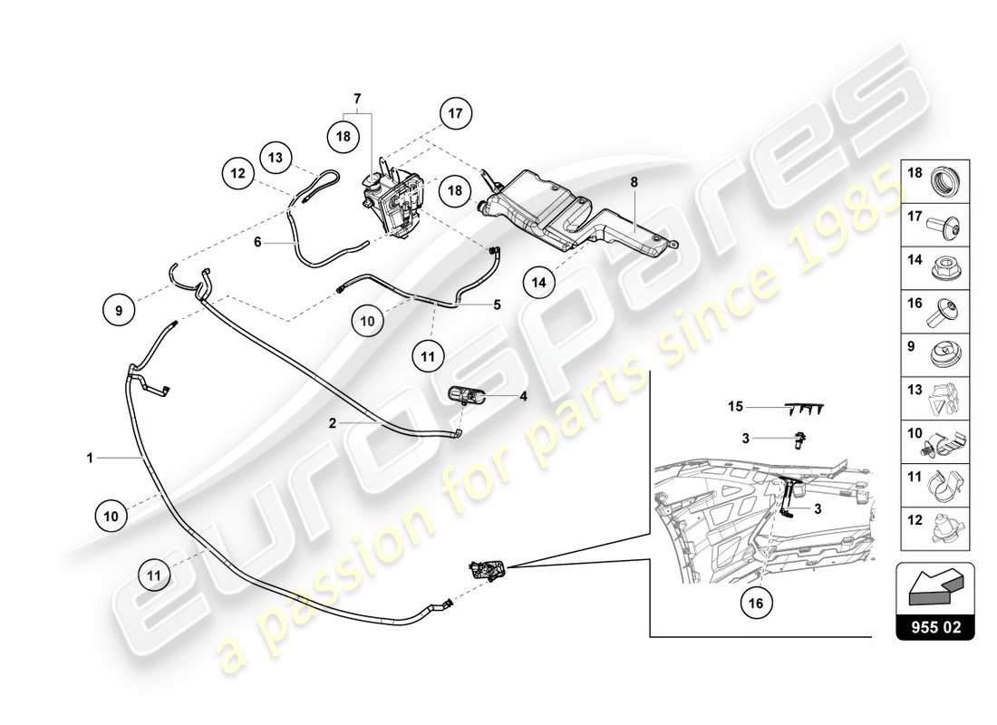 lamborghini lp610-4 spyder (2016) scheibe teilediagramm