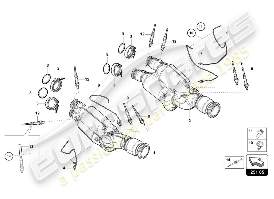 lamborghini lp770-4 svj roadster (2019) katalysator teilediagramm