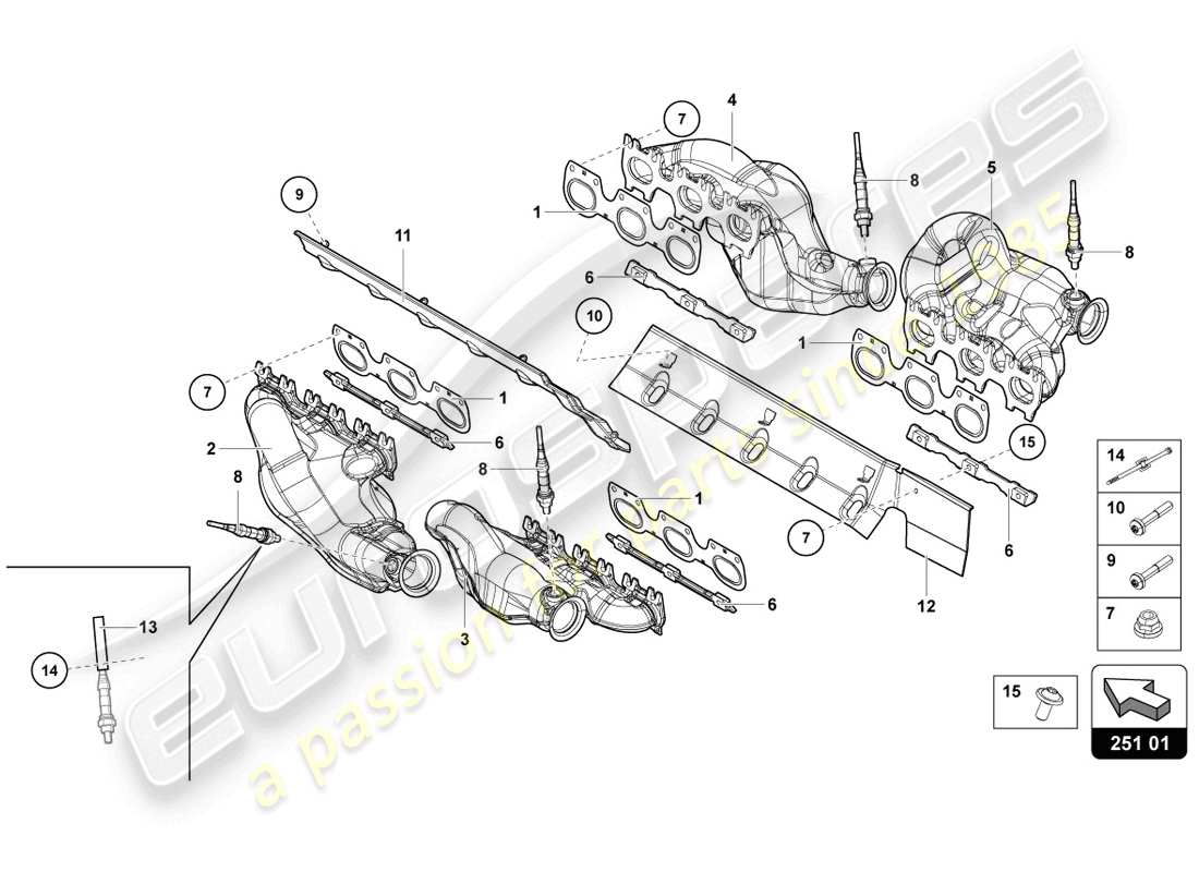 lamborghini lp720-4 coupe 50 (2014) auspuffanlage teilediagramm