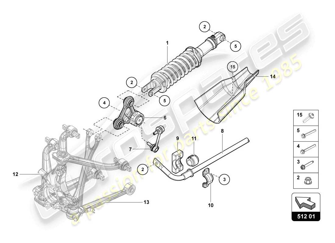 lamborghini lp720-4 coupe 50 (2014) stossdämpfer ersatzteildiagramm