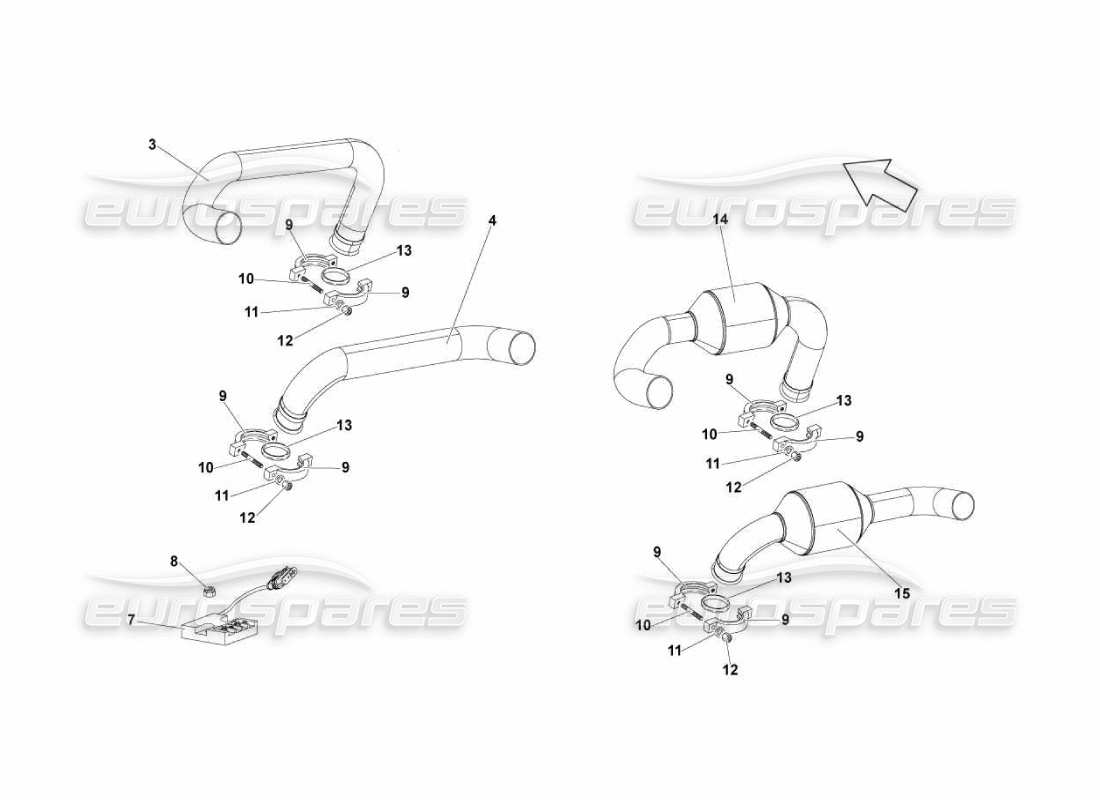 lamborghini murcielago lp670 auspuffanlage teilediagramm