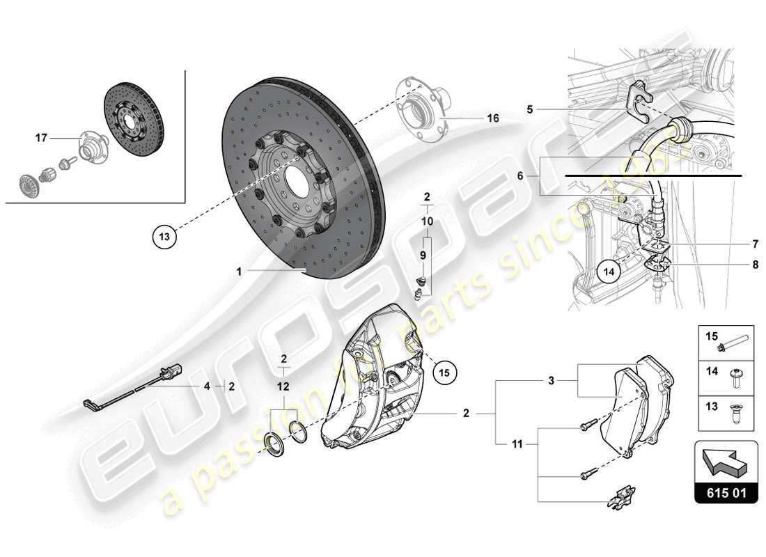 lamborghini 2014 (lp720-4 coupe 50) bremsscheibe teilediagramm