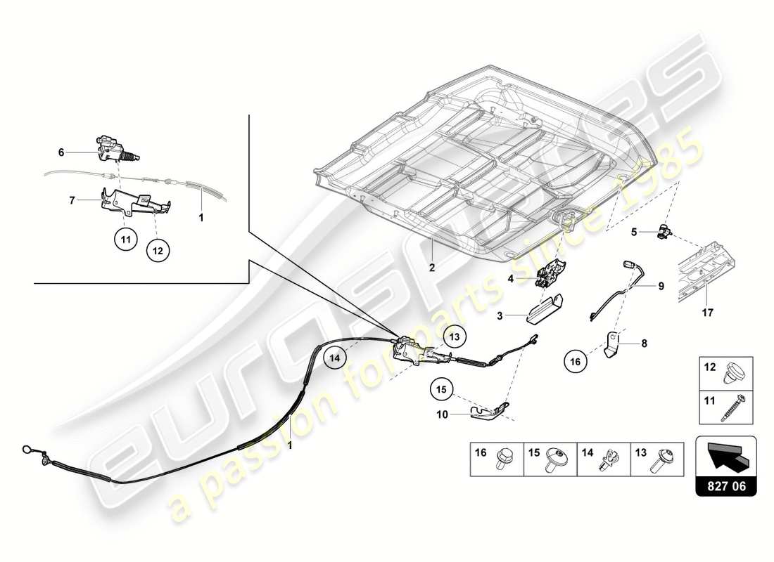 lamborghini lp580-2 spyder (2019) hinterer deckel teilediagramm