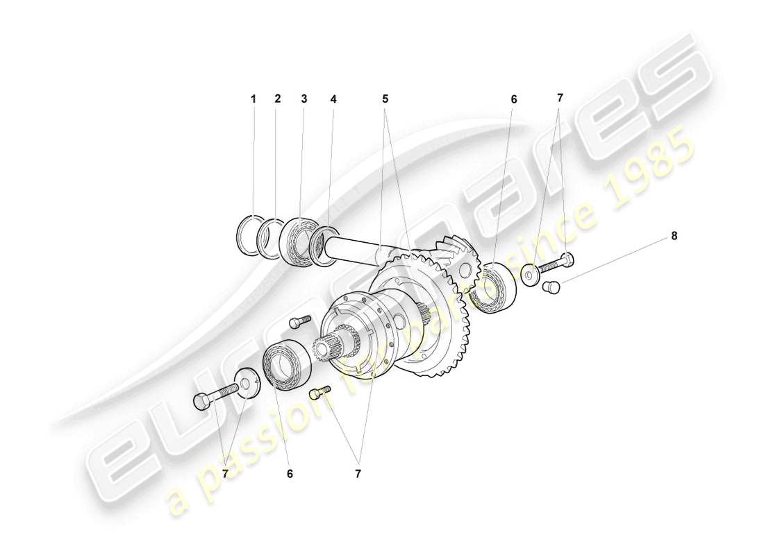 lamborghini murcielago coupe (2005) differential hinten teilediagramm