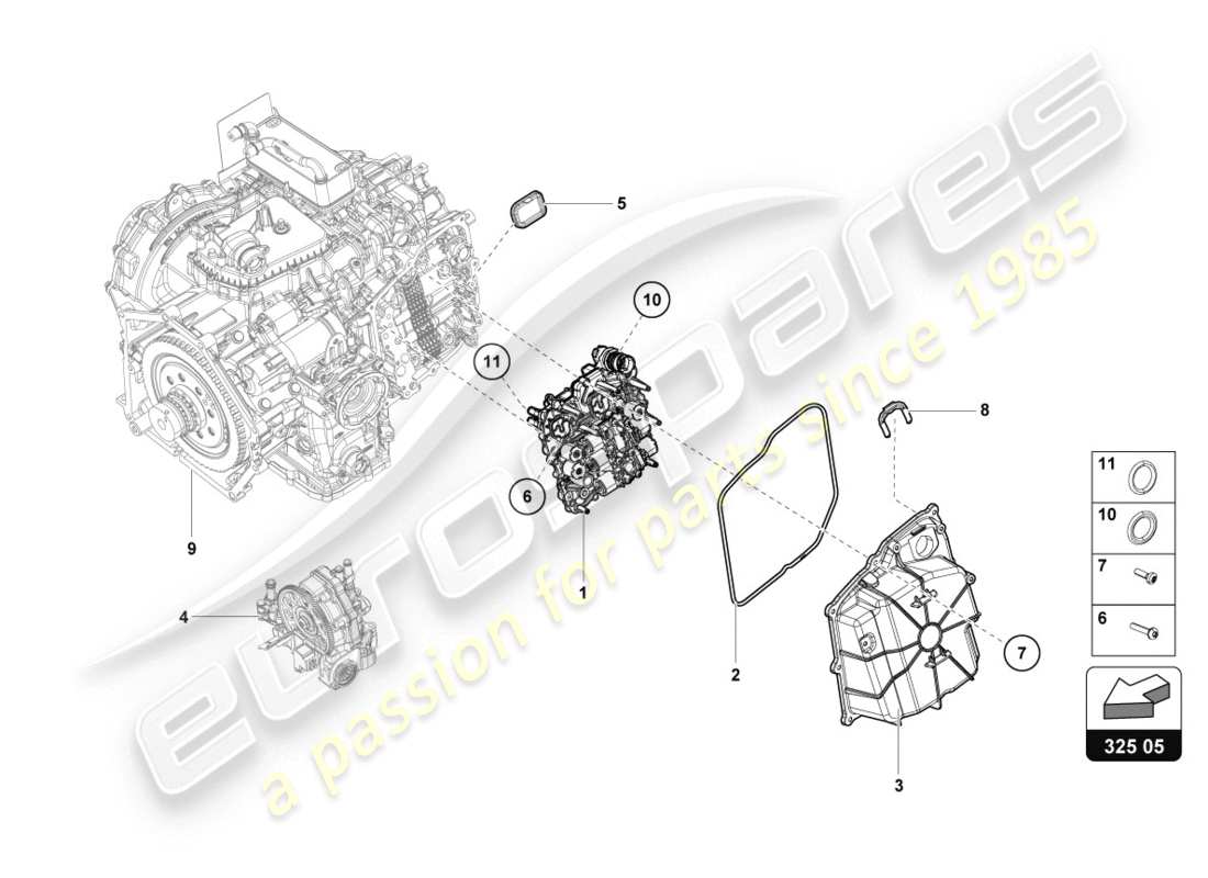 lamborghini 2020 (evo coupe) mechatronik mit software ersatzteildiagramm