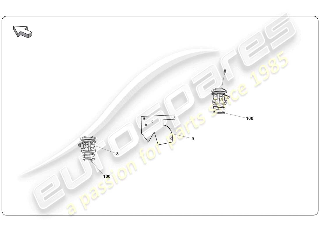 lamborghini super trofeo (2009-2014) emissionskontrolle teilediagramm