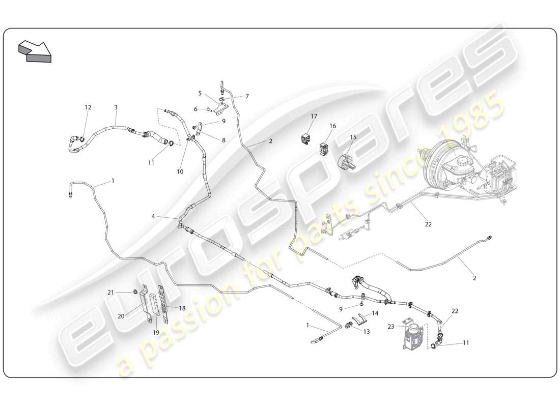 lamborghini super trofeo (2009-2014) bremssystem teilediagramm