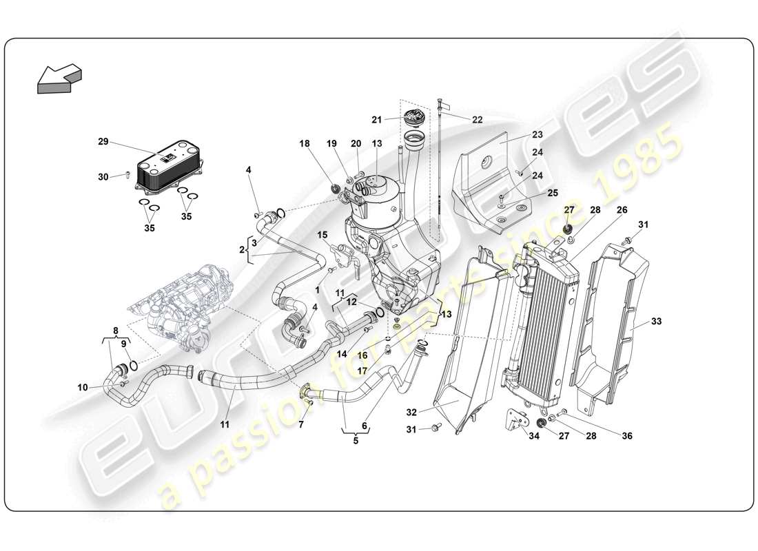 lamborghini super trofeo (2009-2014) ölsystem teilediagramm