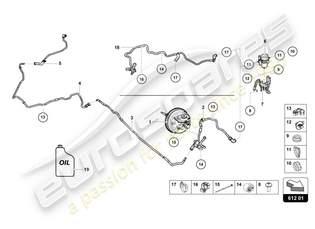 lamborghini 2015 (lp600-4 zhong coupe) hydraulisches system für bremsservo teilediagramm