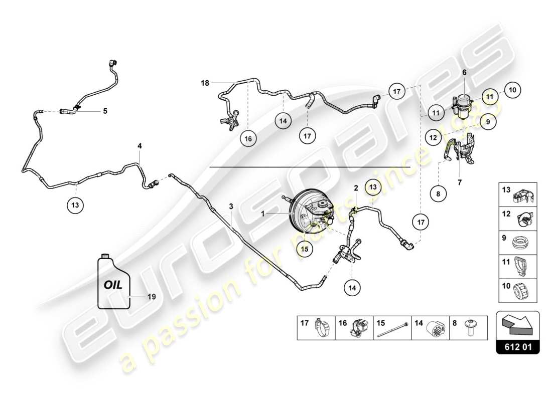 lamborghini lp600-4 zhong coupe (2015) hydraulisches system für bremsservo teilediagramm