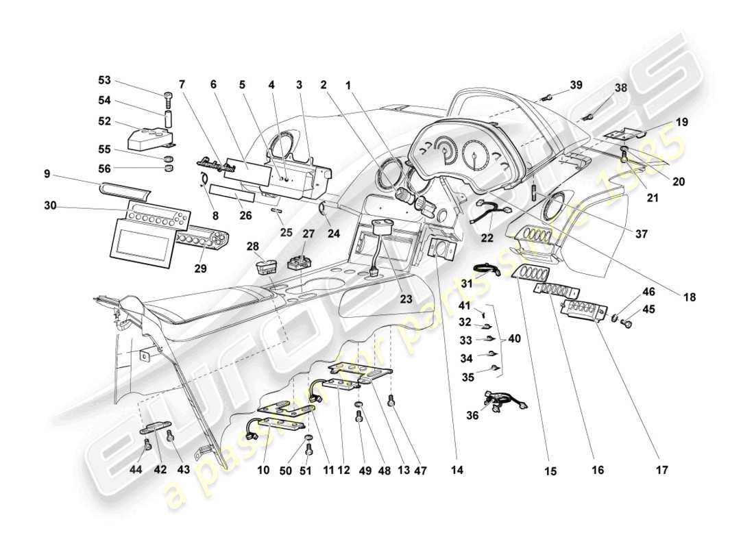 lamborghini murcielago coupe (2006) zentraler kabelsatz ersatzteildiagramm