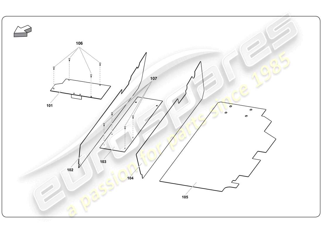 lamborghini super trofeo (2009-2014) interior-teilediagramm