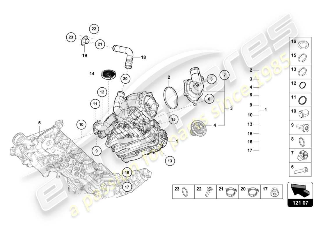 lamborghini performante spyder (2018) ölpumpe ersatzteildiagramm