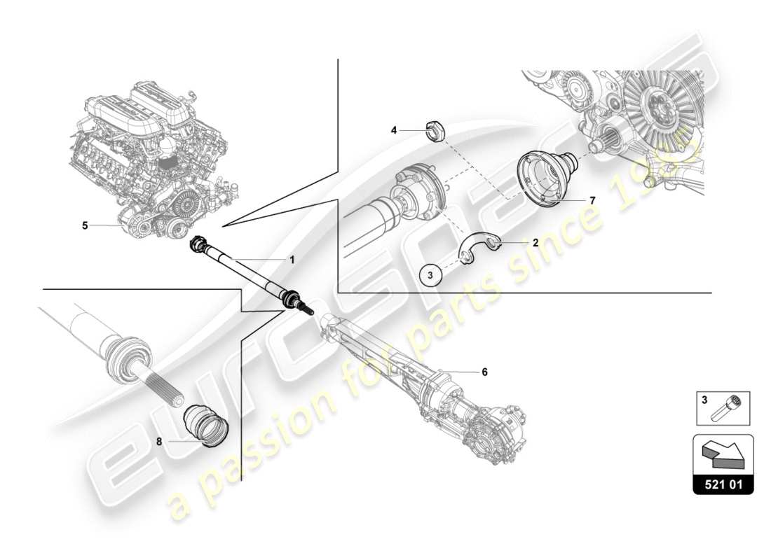 lamborghini 2018 (performante spyder) antriebswelle teilediagramm