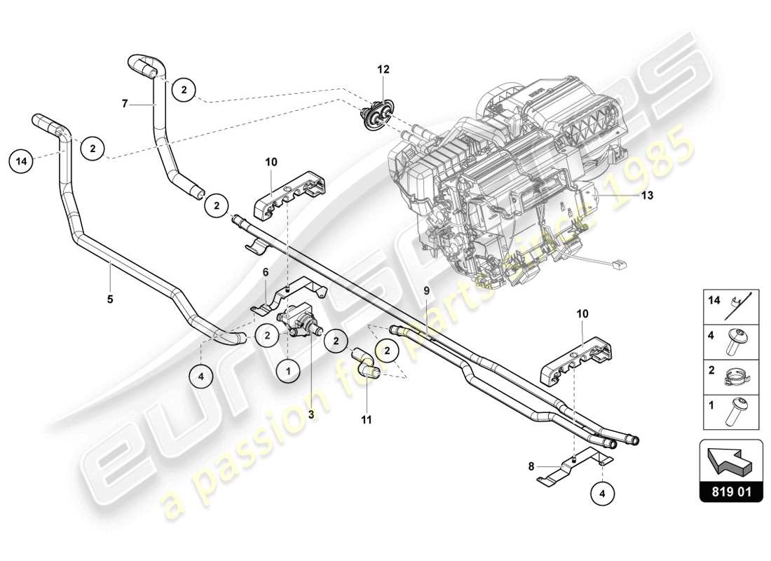 lamborghini lp720-4 coupe 50 (2014) heizung a/c-system teilediagramm