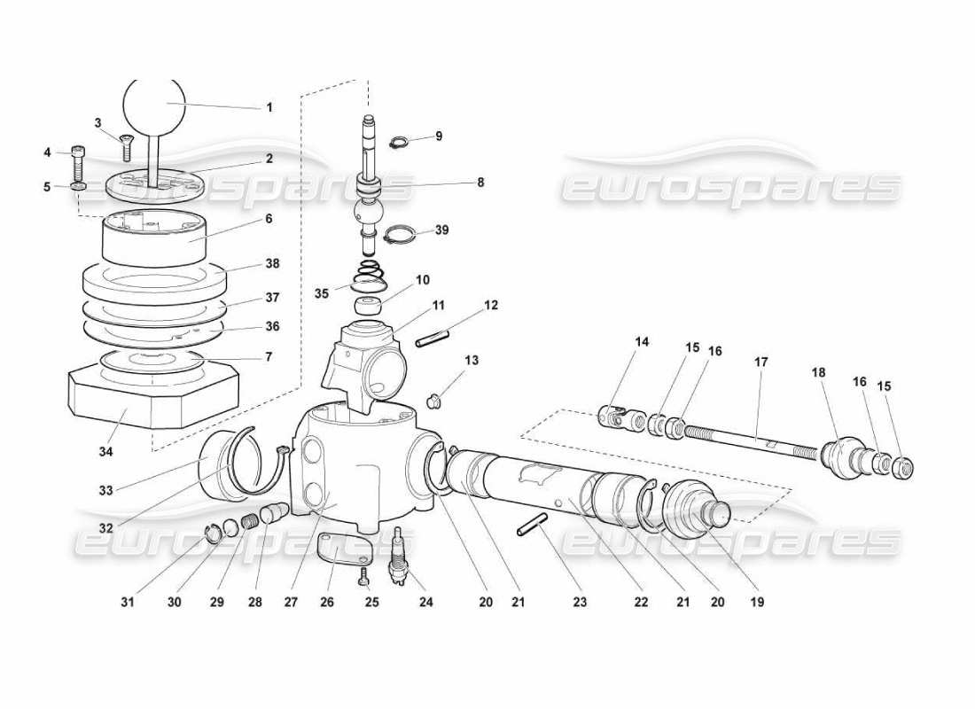lamborghini murcielago lp670 teilediagramm des getriebe-steuerturms