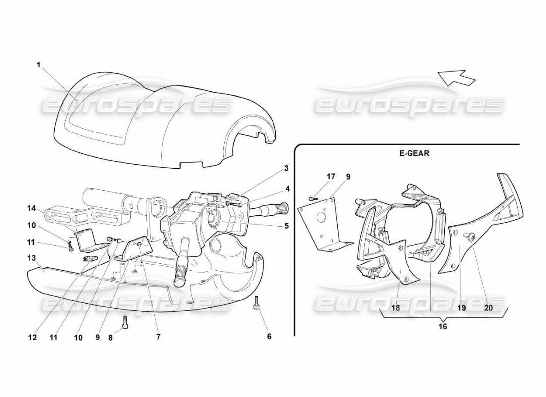 lamborghini murcielago lp670 lenkungsteildiagramm