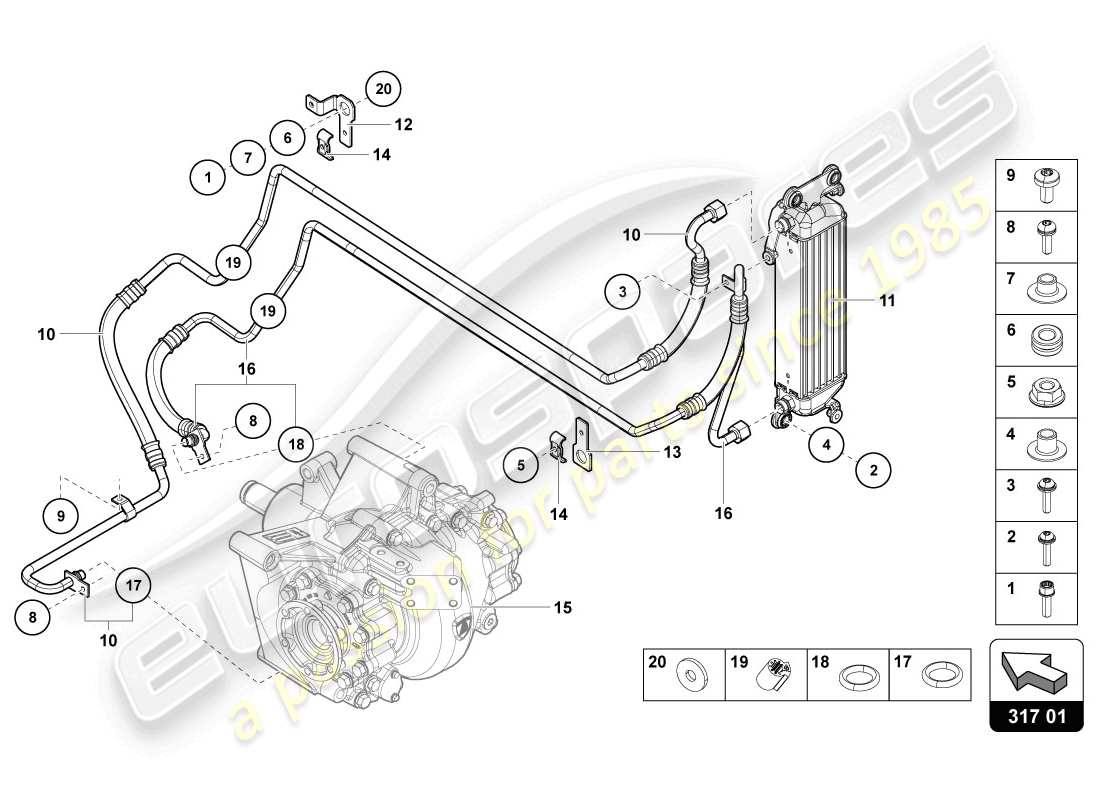 lamborghini lp720-4 coupe 50 (2014) ölkühler teilediagramm