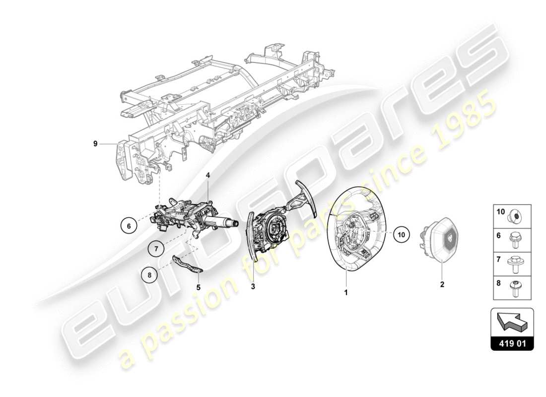 lamborghini 2018 (performante spyder) lenksystem teilediagramm
