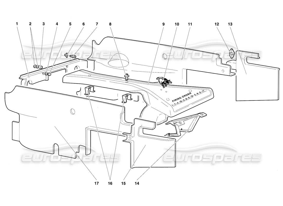 lamborghini diablo se30 (1995) teilediagramm für motorgehäuseplatten