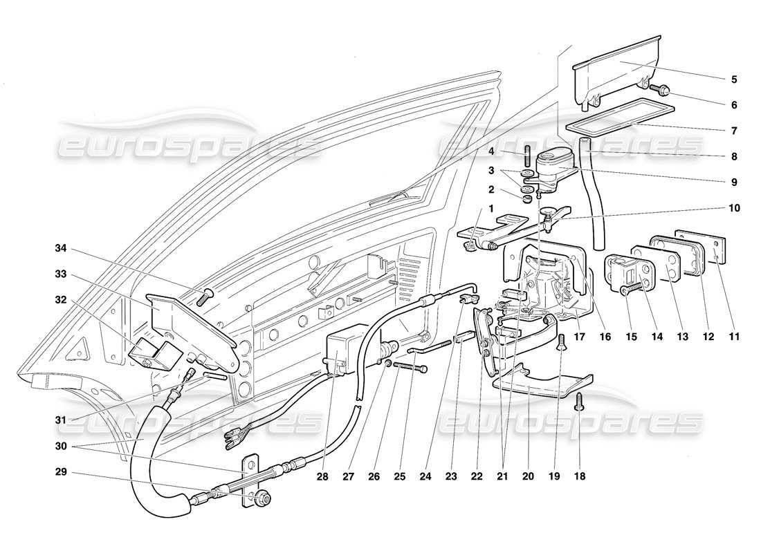 lamborghini diablo se30 (1995) doors-ersatzteildiagramm