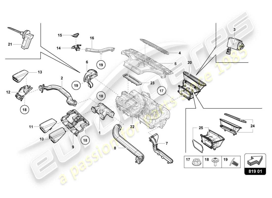 lamborghini 2017 (lp610-4 coupe) entlüftungsteildiagramm