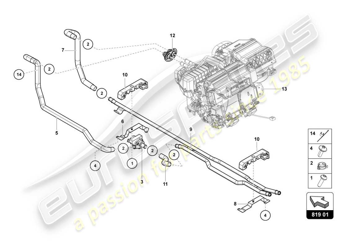 lamborghini 2012 (lp700-4 coupe)) heizung, klimaanlage ersatzteildiagramm
